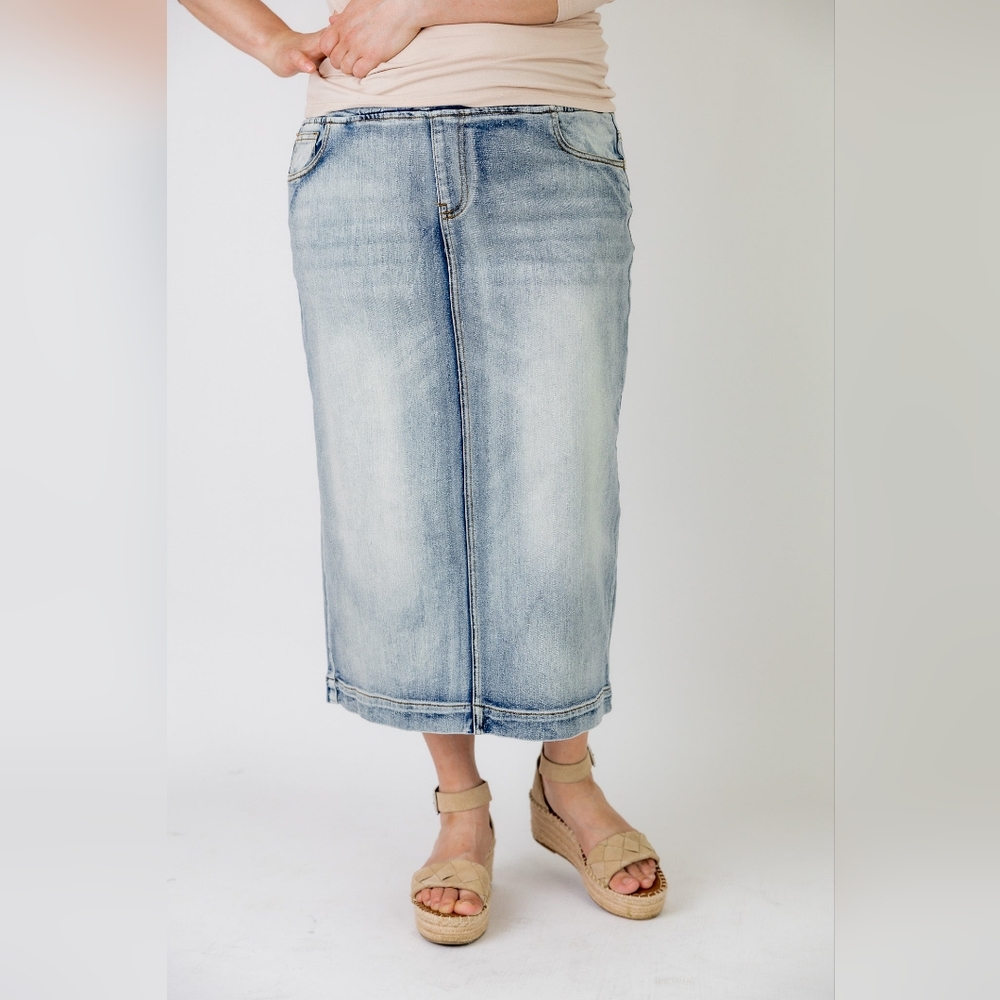 Light Blue Fade denim skirt